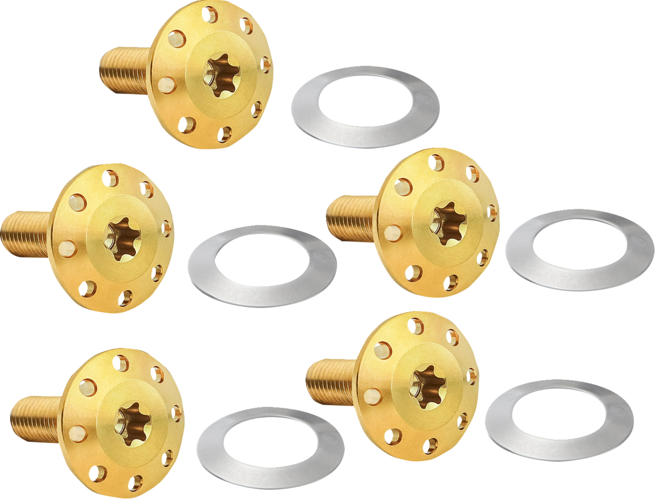 Bolt Kit - Holeshot/Front/Floating/Brake Rotor - Spoke Mount - Gold - 5 Pack