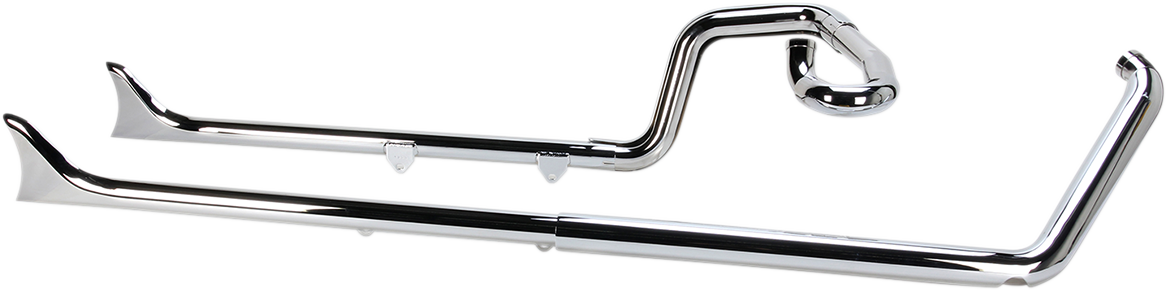 True Duals Exhaust System With Fishtail Mufflers — Without Baffles