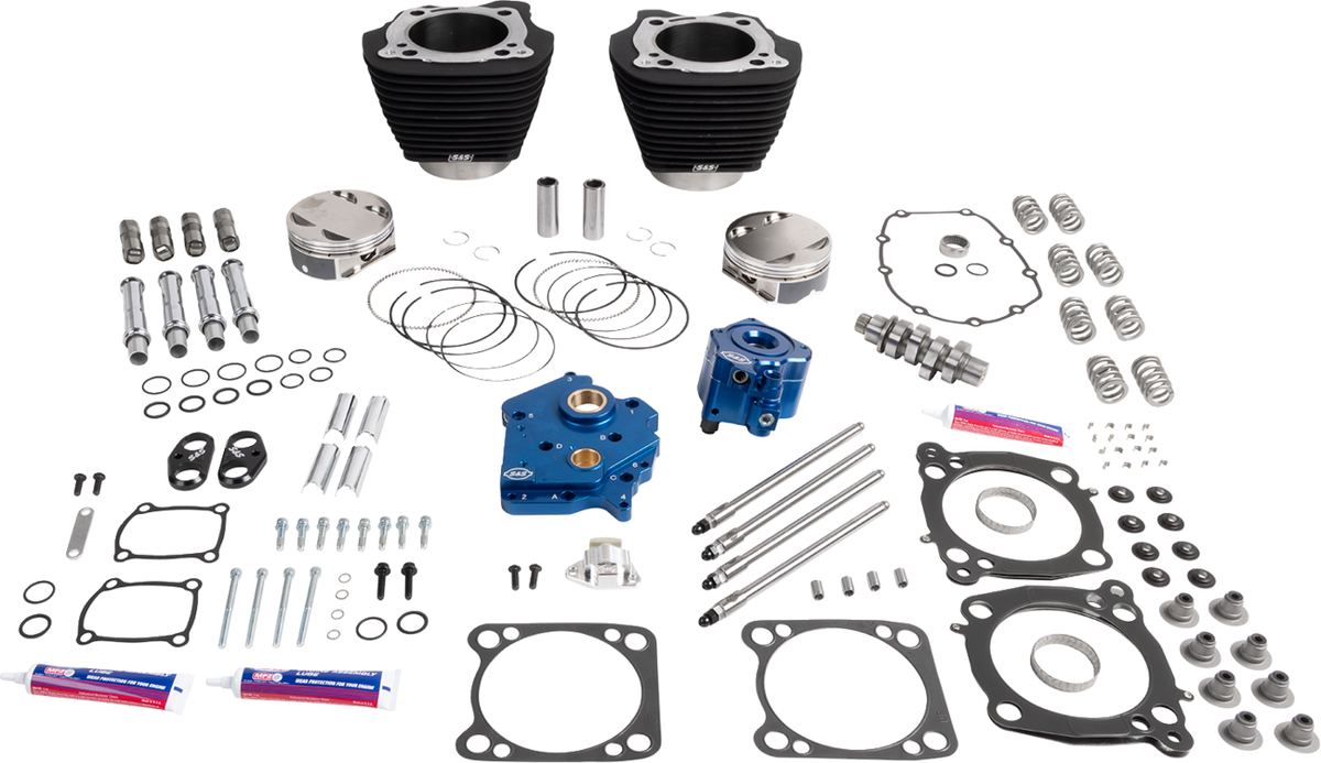 132" Power Package - HPT496 - Chain Drive - Oil Cooled - Black W/O Highlights - 114"/117" M8