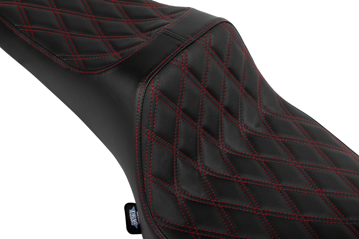 Predator III 2-Up Seat - Vinyl - Double Diamond - Red Stitch - Chieftain '25/Challenger '20-'25