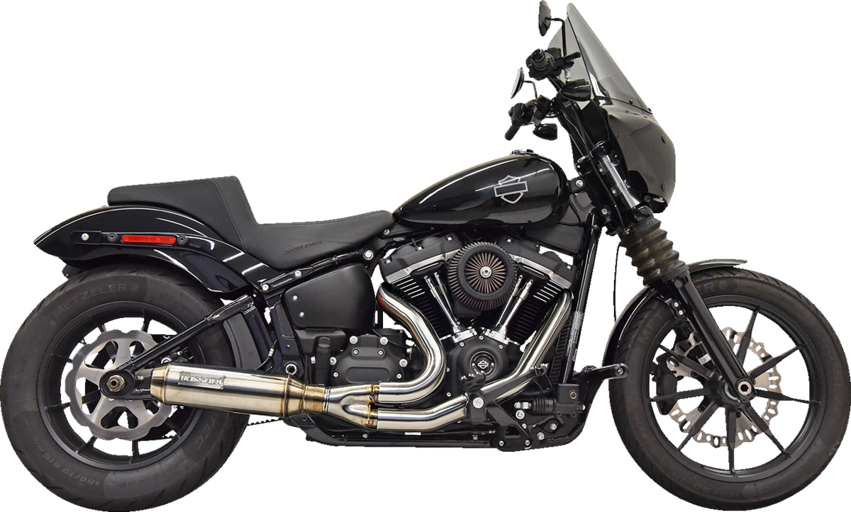 2-Into-1 Super Bike Exhaust System With 4" Muffler - Stainless Steel