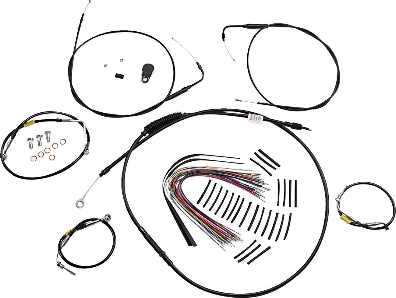 Control Kit For Early Touring Bikes With Bagger Bar Handlebars - 15" - Non-Cruise - Black