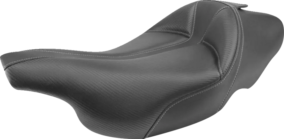 Dominator Solo Seat - W/O Backrest - Black W/ Gray Stitching - FLHT/FLTR '97-'07