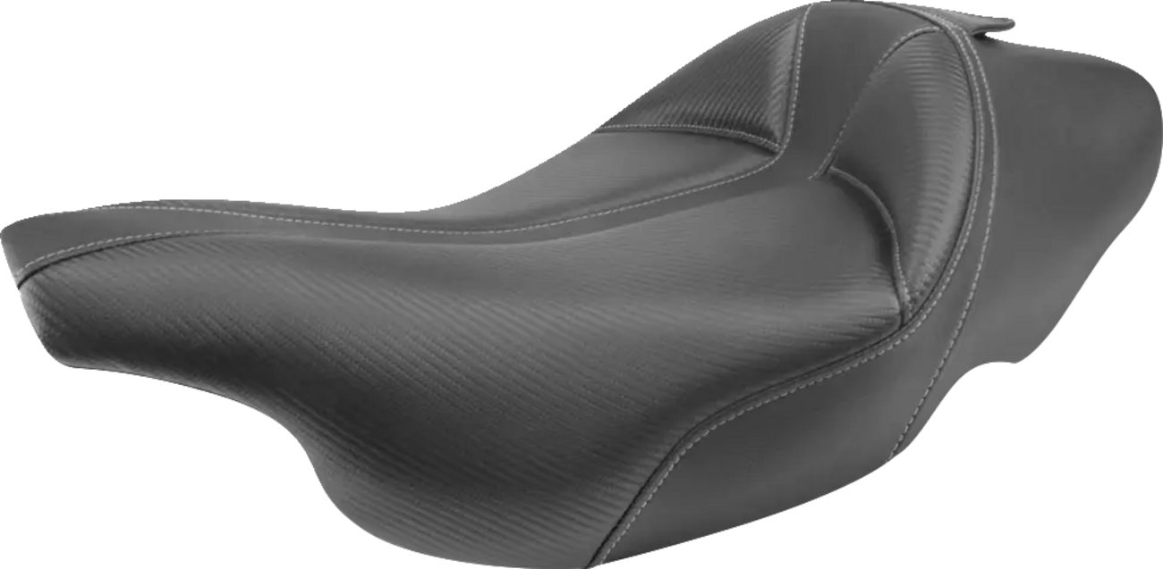 Dominator Solo Seat - W/O Backrest - Black W/ Gray Stitching - FLHT/FLTR '97-'07