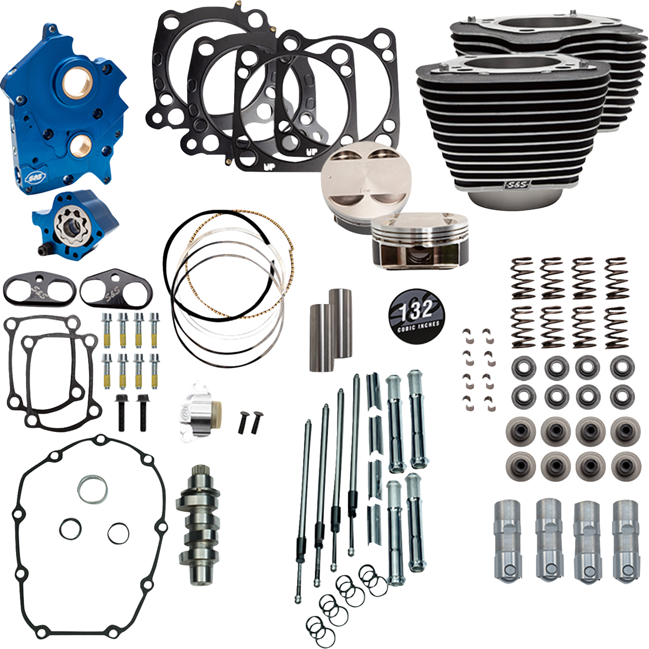 132" Power Pack - 550 Chain Drive - Oil Cooled - Wrinkle Black W/Highlight Fins - 114"/117" M8