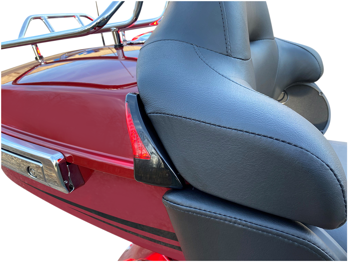 Sequential Tour Pak Seat Back Rest LED Lights - Black/Red - FLH
