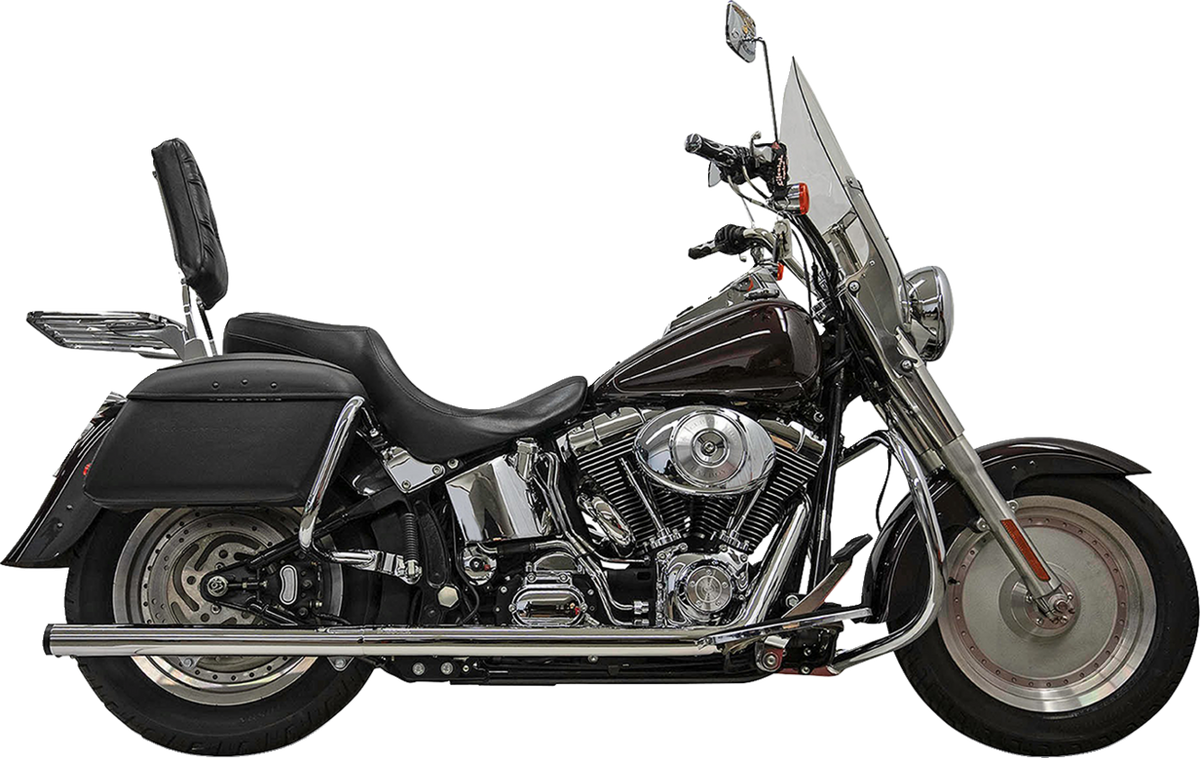 2-Into-2 True Dual Drag Pipe Exhaust System - Chrome - Twin Cam - Softail