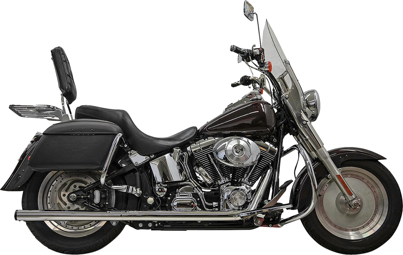 2-Into-2 True Dual Drag Pipe Exhaust System - Chrome - Twin Cam - Softail
