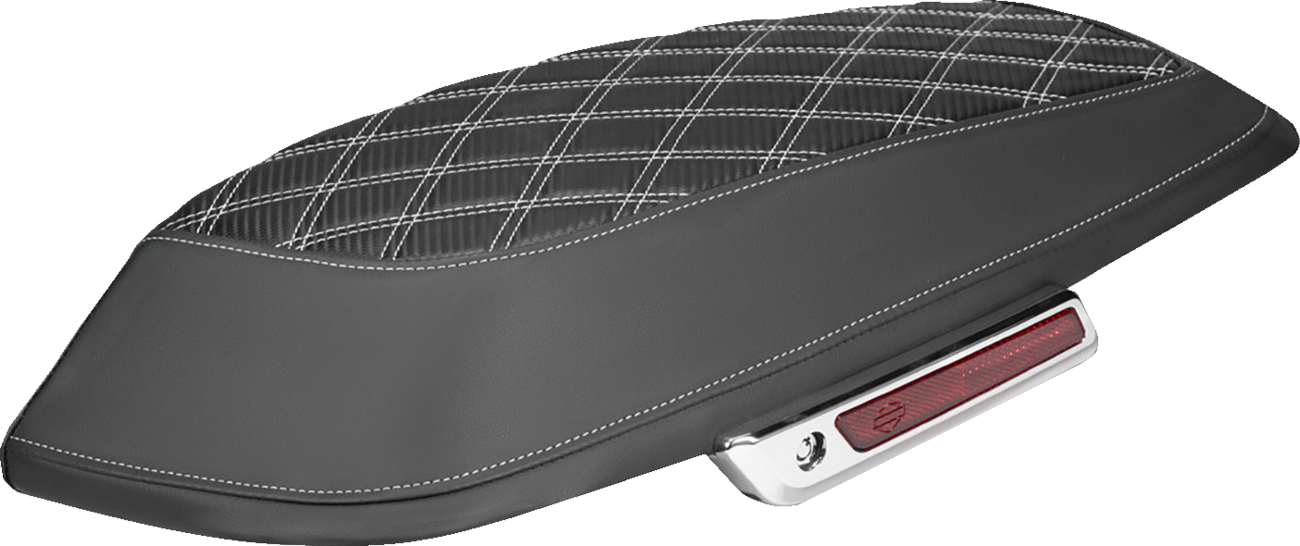 Saddlebag Lid Covers - Lattice - Carbon Fiber - White Stitch - FLH/FLT '14-'24