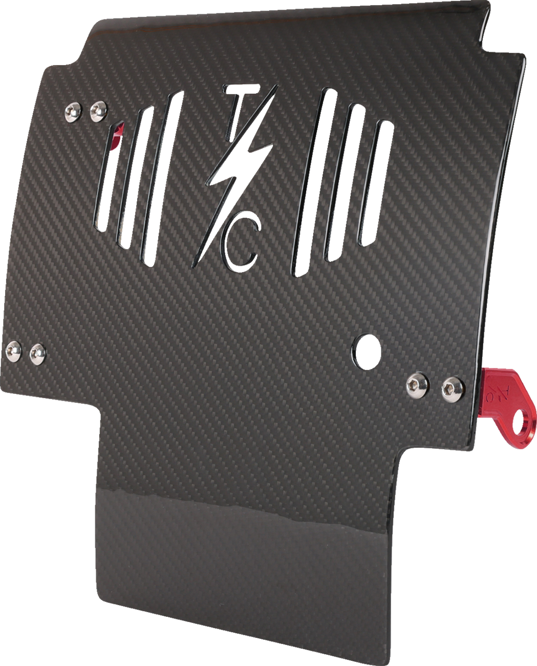 Skid Plate - Carbon Fiber/Gloss - With Red Brackets - FLHX/FLTRX