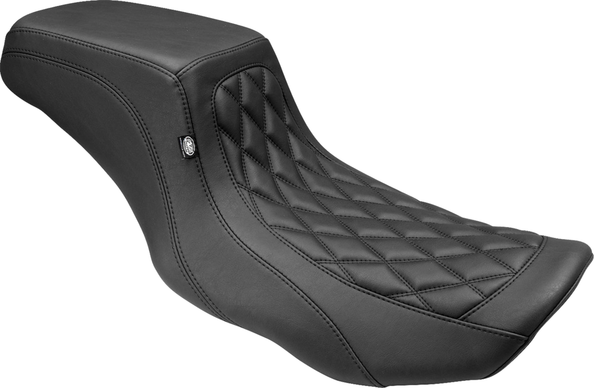 One Piece 2-Up Squareback Seat - Double Diamond - Smooth - FLH/FLT '23-'25
