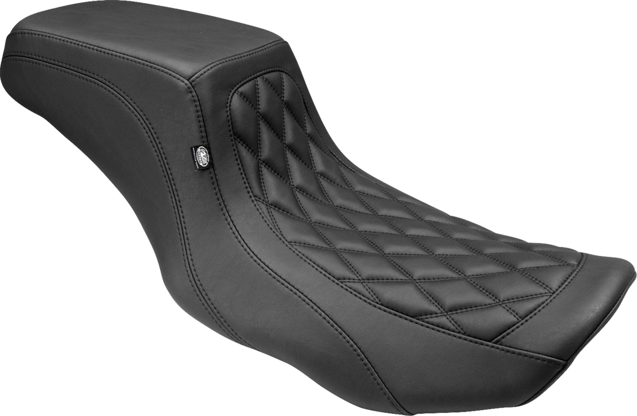 One Piece 2-Up Squareback Seat - Double Diamond - Smooth - FLH/FLT '23-'25