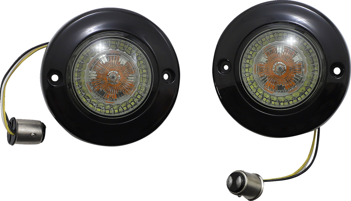 ProBEAM® Dynamic Ringz® LED Turn Signal - Front - Black - Amber/White