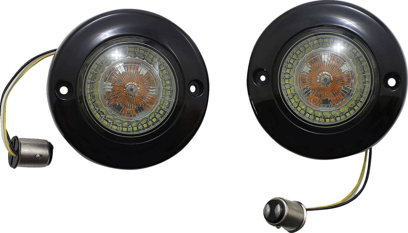 ProBEAM® Dynamic Ringz® LED Turn Signal - Front - Black - Amber/White
