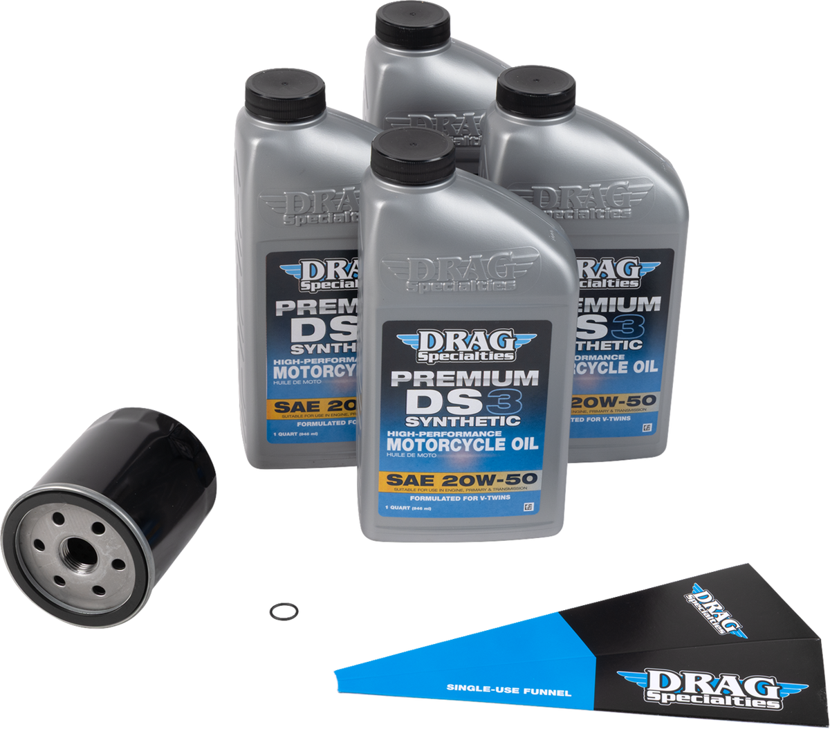 Full Synthetic Oil Change Kit - 20W50 - EVO/XL - Black Filter