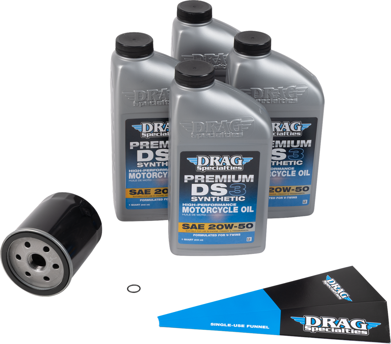 Full Synthetic Oil Change Kit - 20W50 - EVO/XL - Black Filter