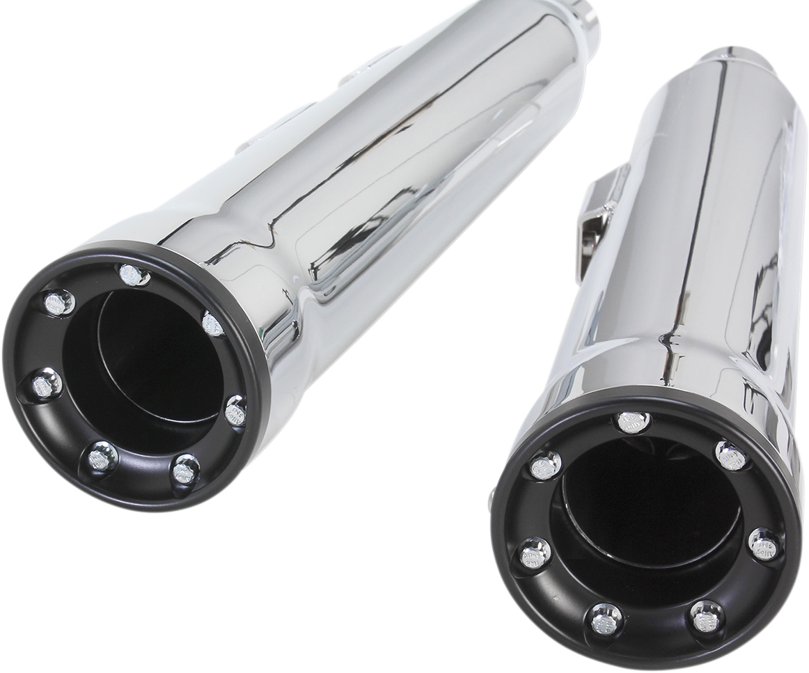 Slip-On Mufflers With Race Pro Tips - 3" - Chrome - '07-'17 FLSTF/FXSTD