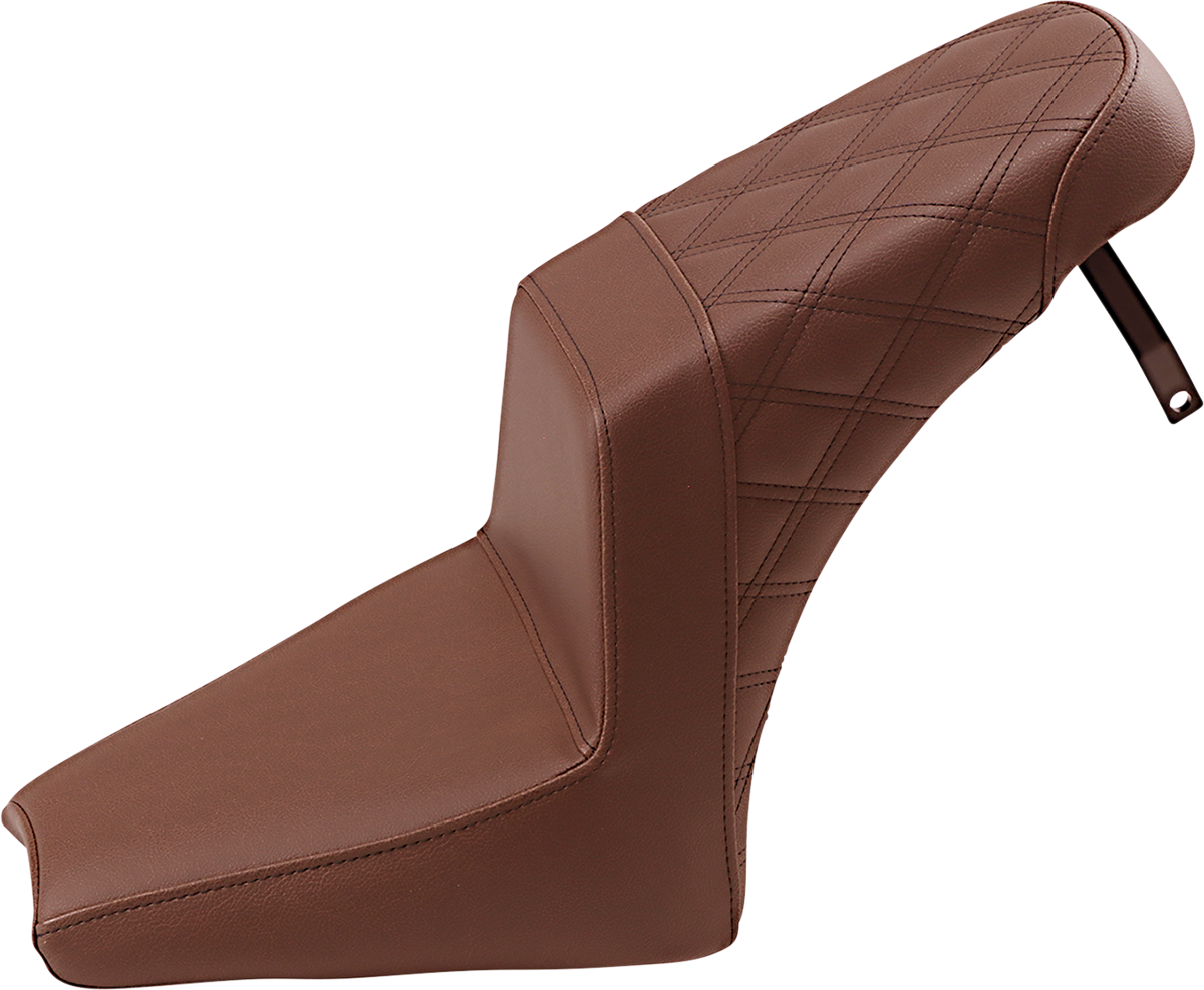 Step-Up Seat - Front Smooth/Rear Lattice Stitch - Brown - Scout Bobber