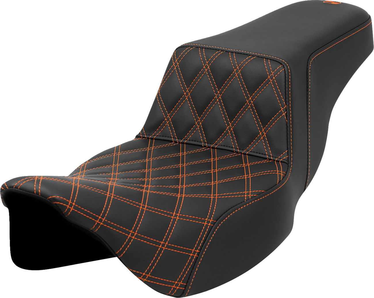Step-Up Seat - Front Lattice Stitch - Orange Stitch - Extended Reach - FLH/FLT '08-'23