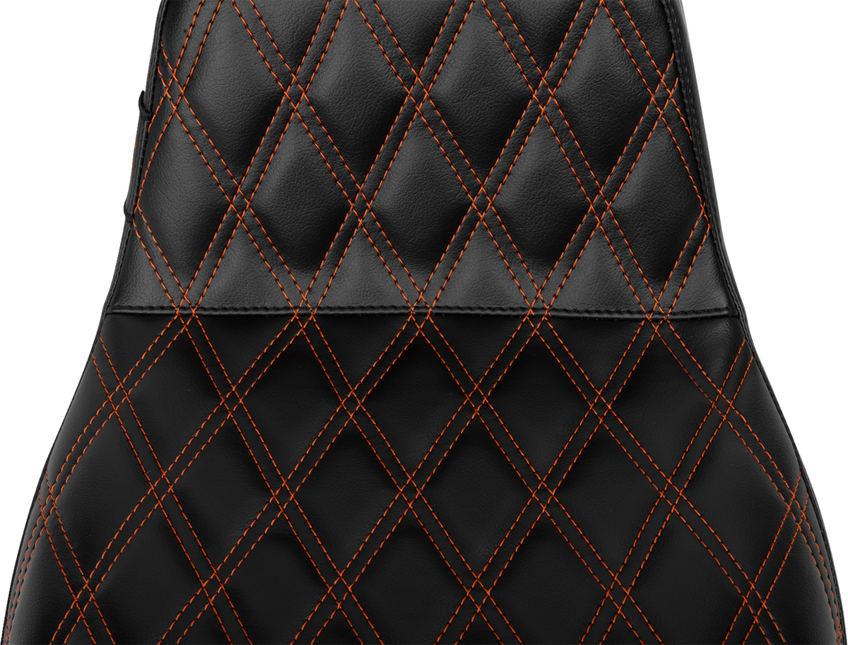 Tailwhip Daddy Long Legs Seat - Burnt Orange Double Diamond Stitch - FLH/FLT '23-'25