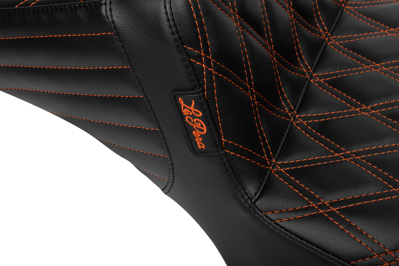 Tailwhip Daddy Long Legs Seat - Burnt Orange Double Diamond Stitch - FLH/FLT '23-'25