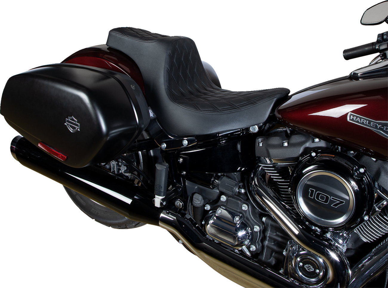 Predator III 2-Up Seat - Vinyl - Double Diamond - Black Stitching - FL/FX '18-'24