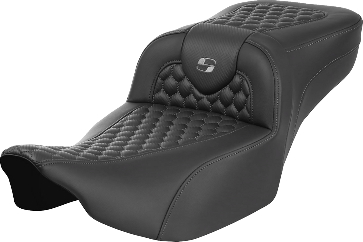 Roadsofa™ Extended Reach Seat - Without Backrest - Honeycomb - Dark Gray Stitch - FLTR/FLHX '23-'24