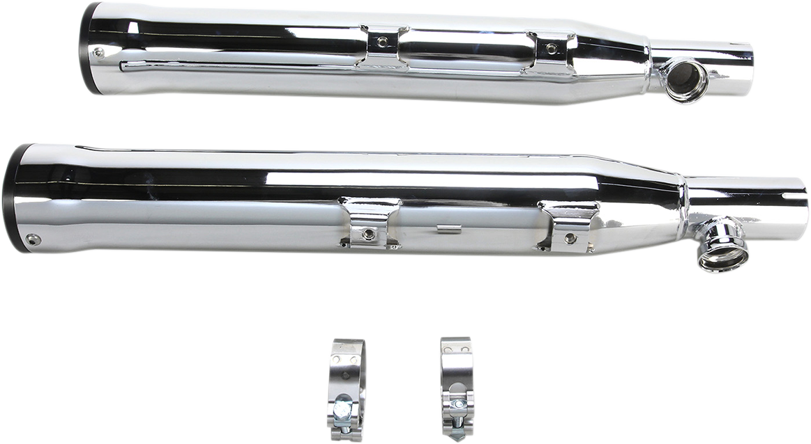 Slip-On Mufflers With Race Pro Tips - 3" - Chrome - '00-'06 FXST/B/C/S, FLST/C