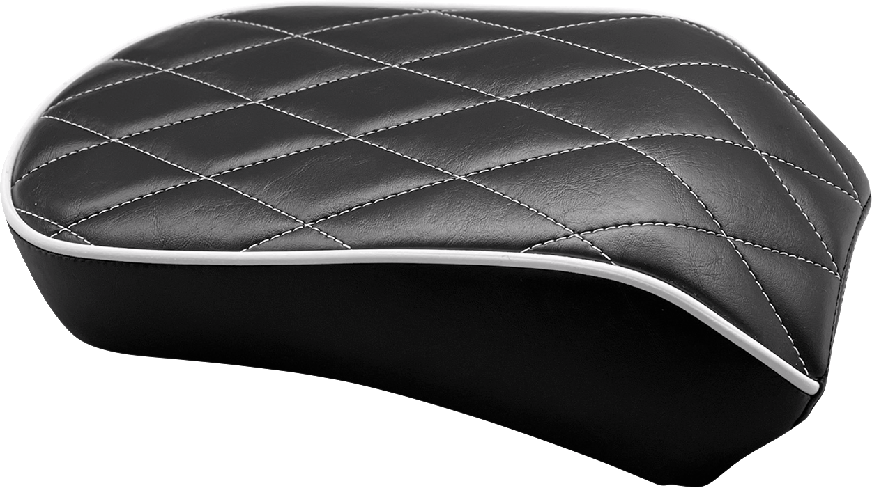Bare Bones Pillion Pad - White Diamond - Black - FLDE/FLHC '18-'23