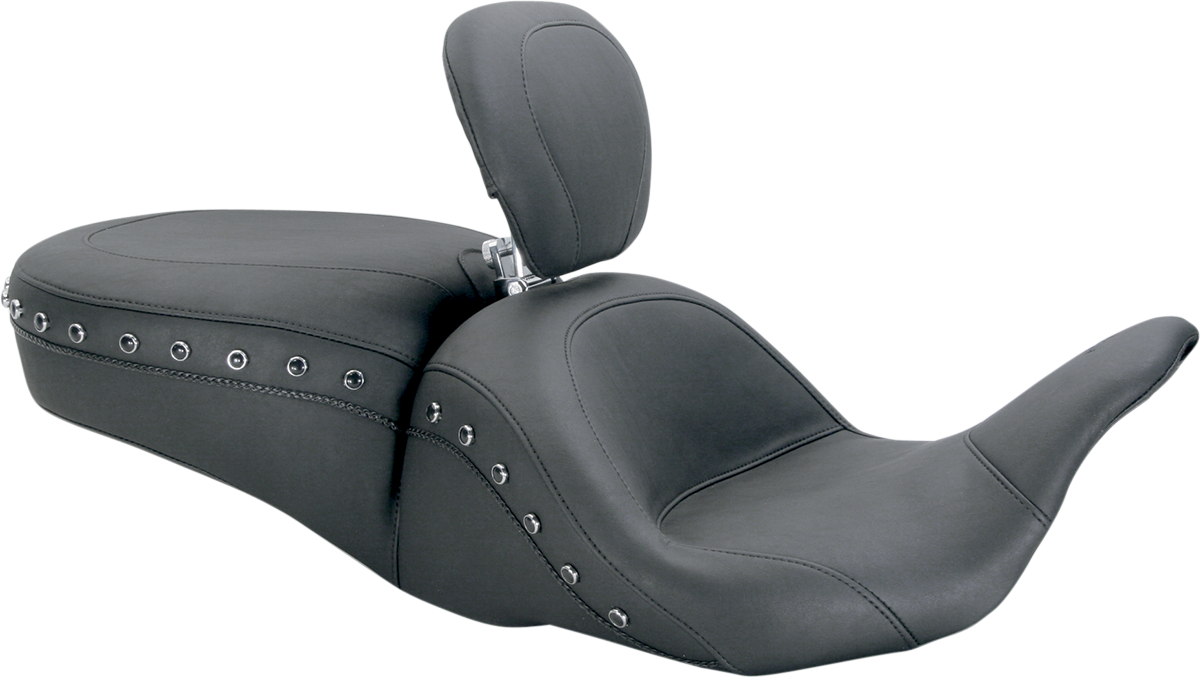 Lowdown Seat With Driver Backrest - Black Studded - FL '08-'25
