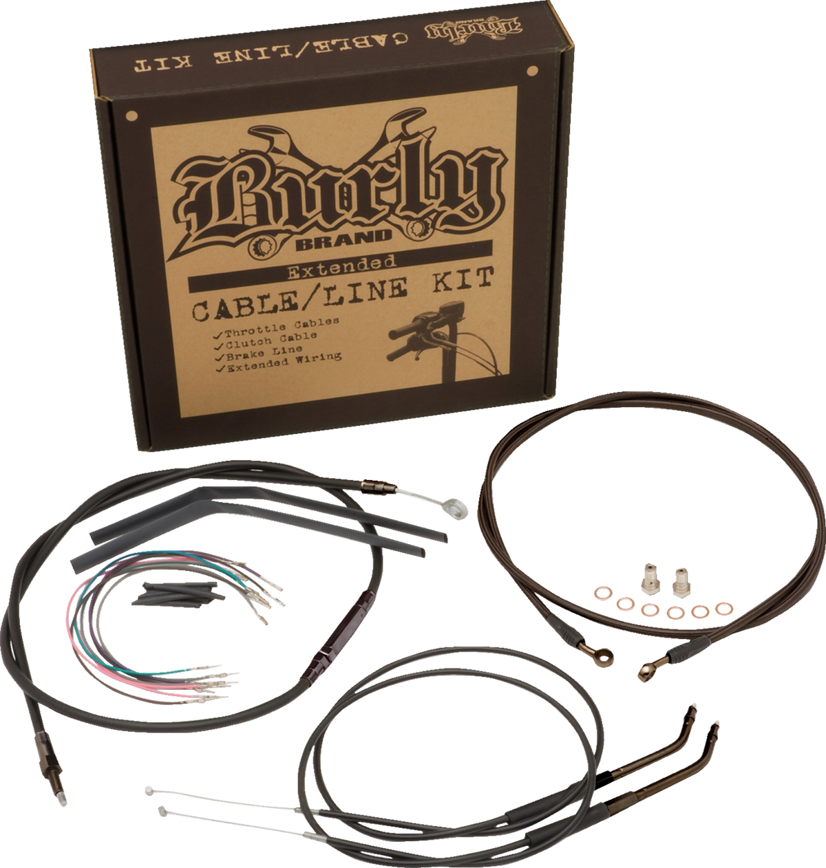 Jail Bar Cable Kit - 14" Handlebars - Black Vinyl - '14-'22 XL