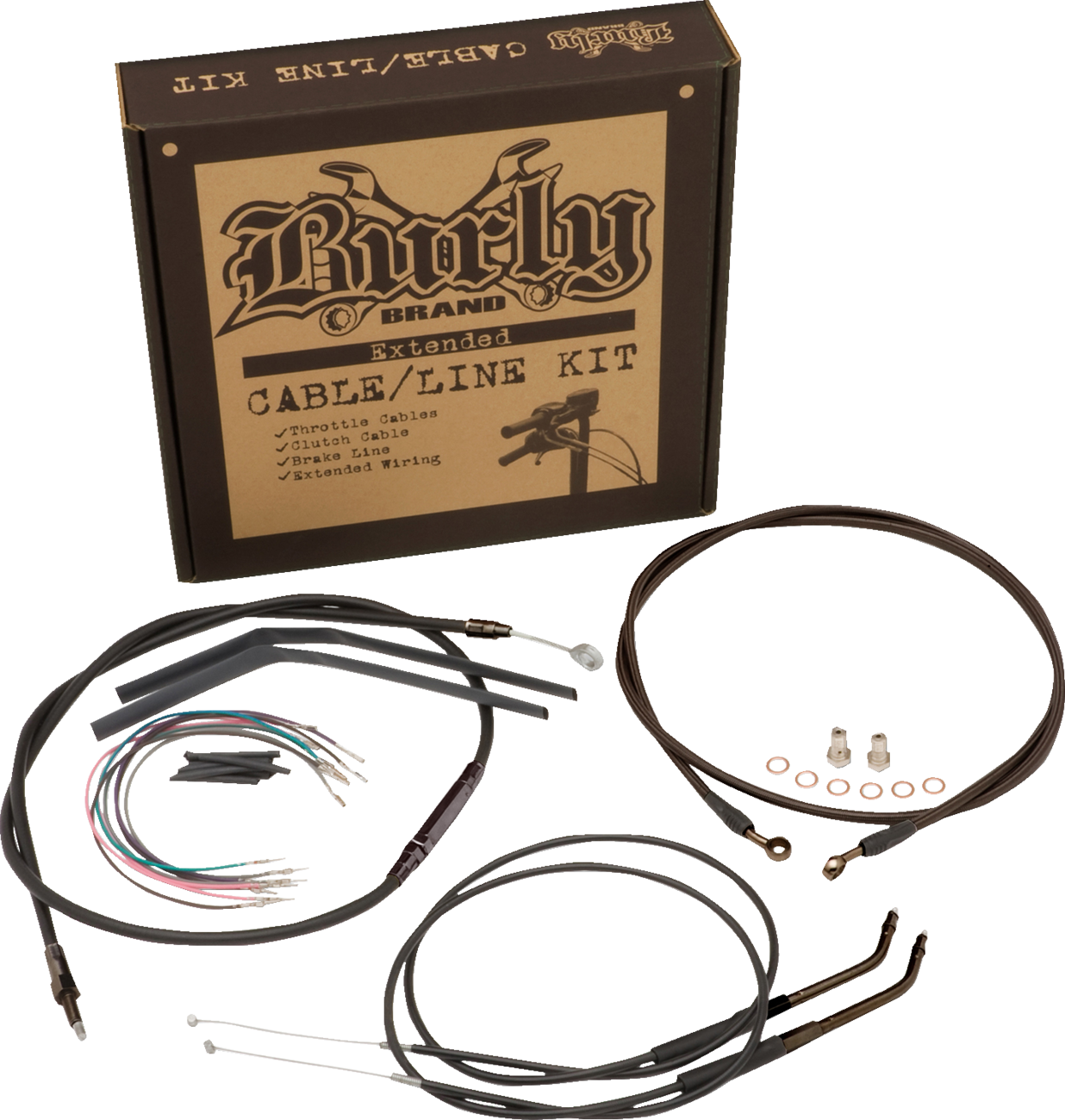 Jail Bar Cable Kit - 14" Handlebars - Black Vinyl - '14-'22 XL