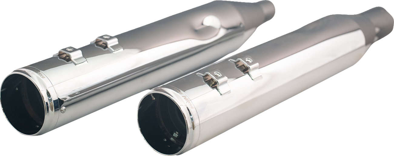 4-1/2" HP-Plus® Slip-On Mufflers With Race Tip - Chrome - Twin Cam