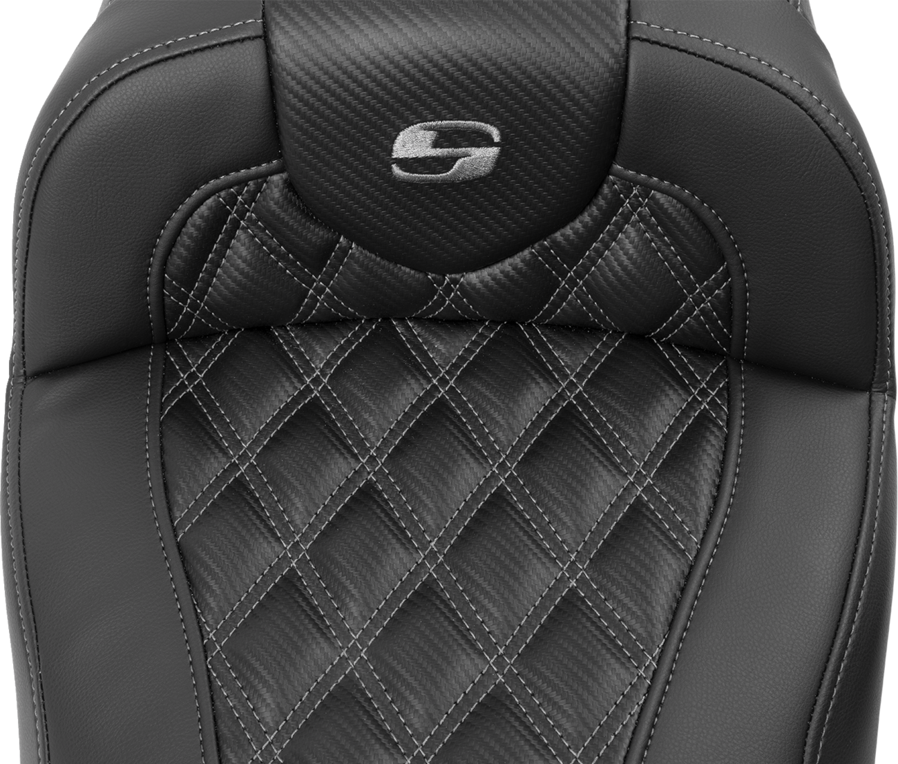 Roadsofa™ Extended Reach Seat - Without Backrest - Lattice Stitch - Gray Stitch - FLTR/FLHX '23-'24