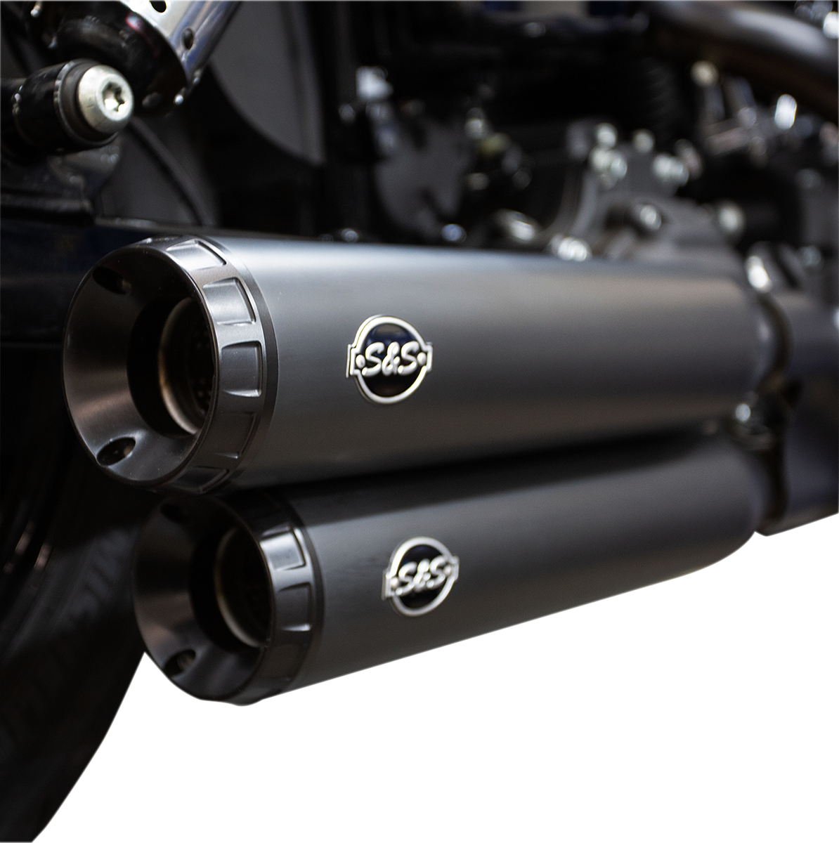 Grand National Slip-On Mufflers - Guardian Black - FXDF