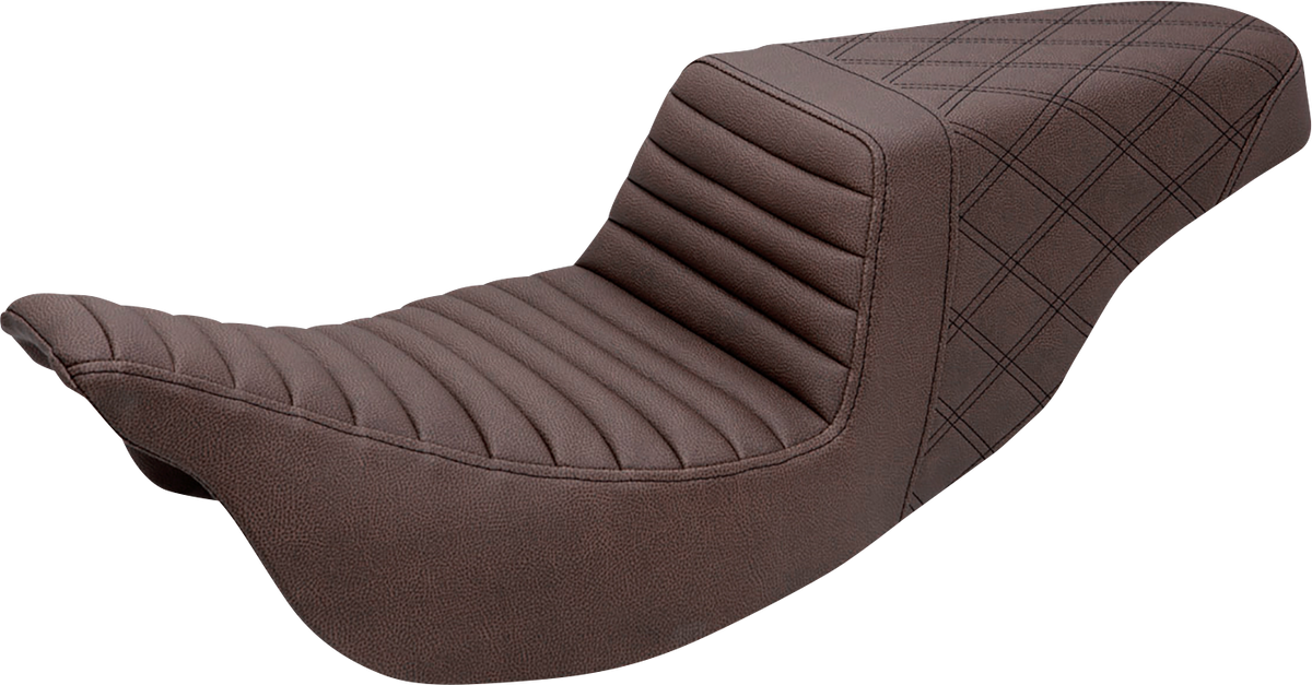Step-Up Seat - Front Tuck-N-Roll/Rear Lattice Stitch - Brown - FL '08-'24