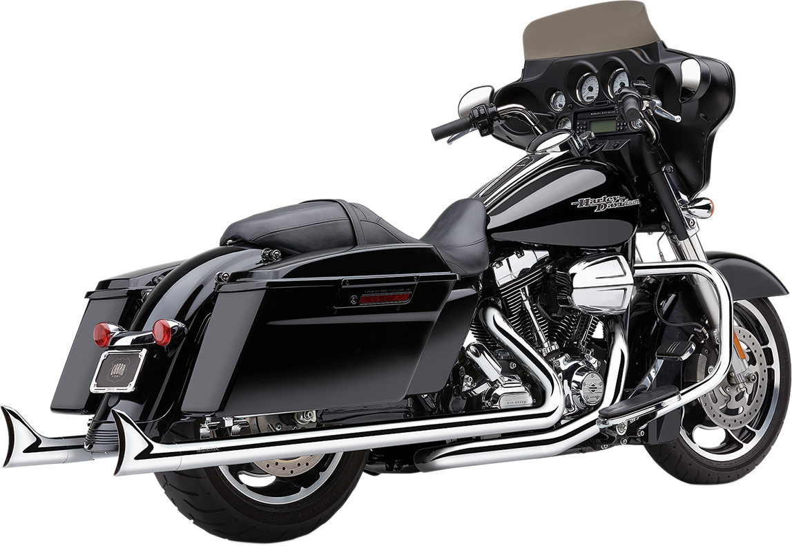 Dual Speedster Exhaust - Chrome - Fishtail - '10-'16 Dresser