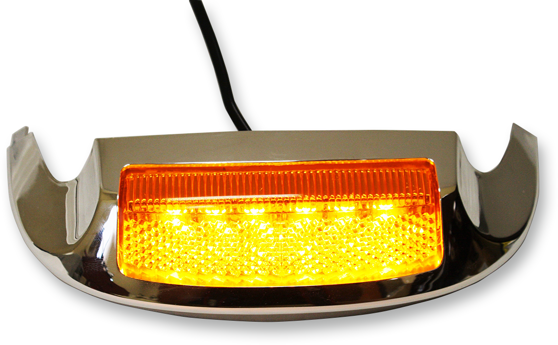 LED Front Fender Tip - Amber LED/Amber Lens - Chrome