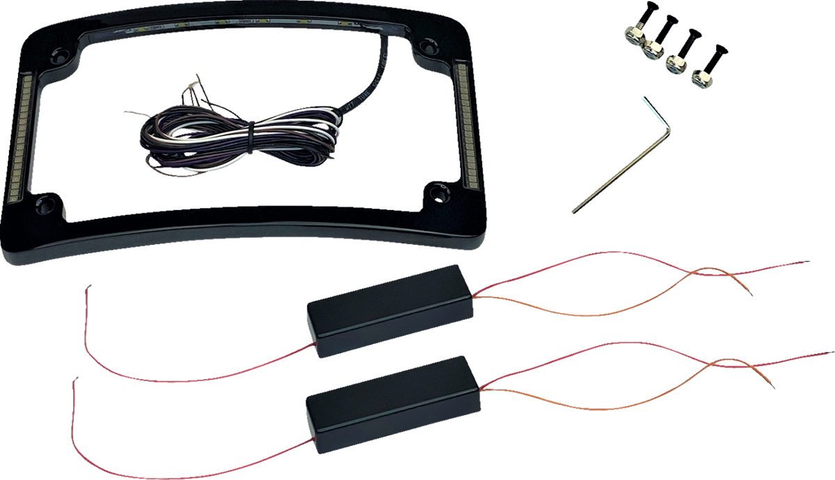 Tri-Radius License Plate Frame With Flushmount LEDs
