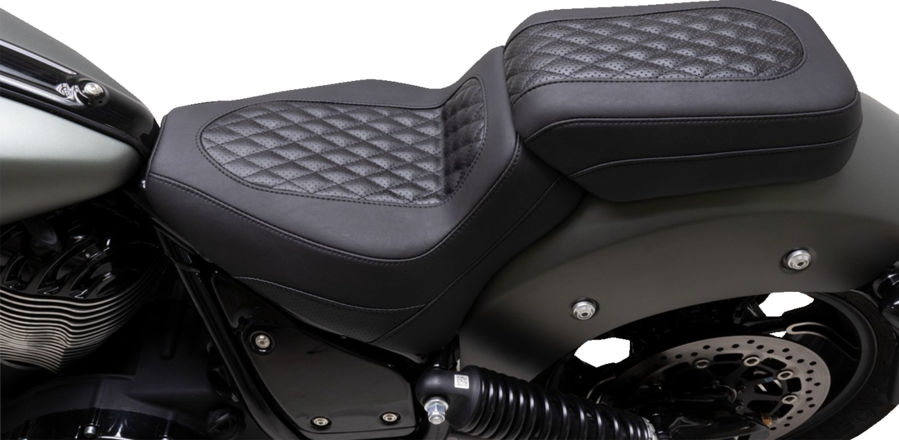 Squareback Seat - Passenger - Black - Diamond Stitch - Chief '22-'24