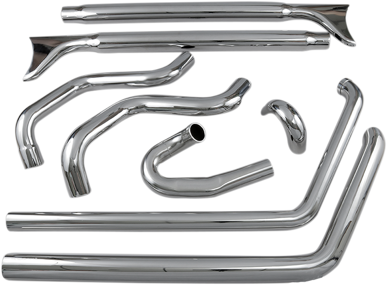 True Duals Exhaust System With Fishtail Mufflers — Without Baffles