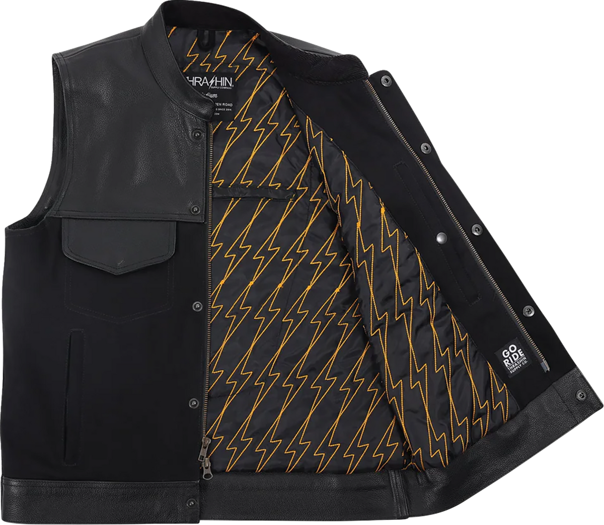 Kanan Leather/Denim Riding Vest