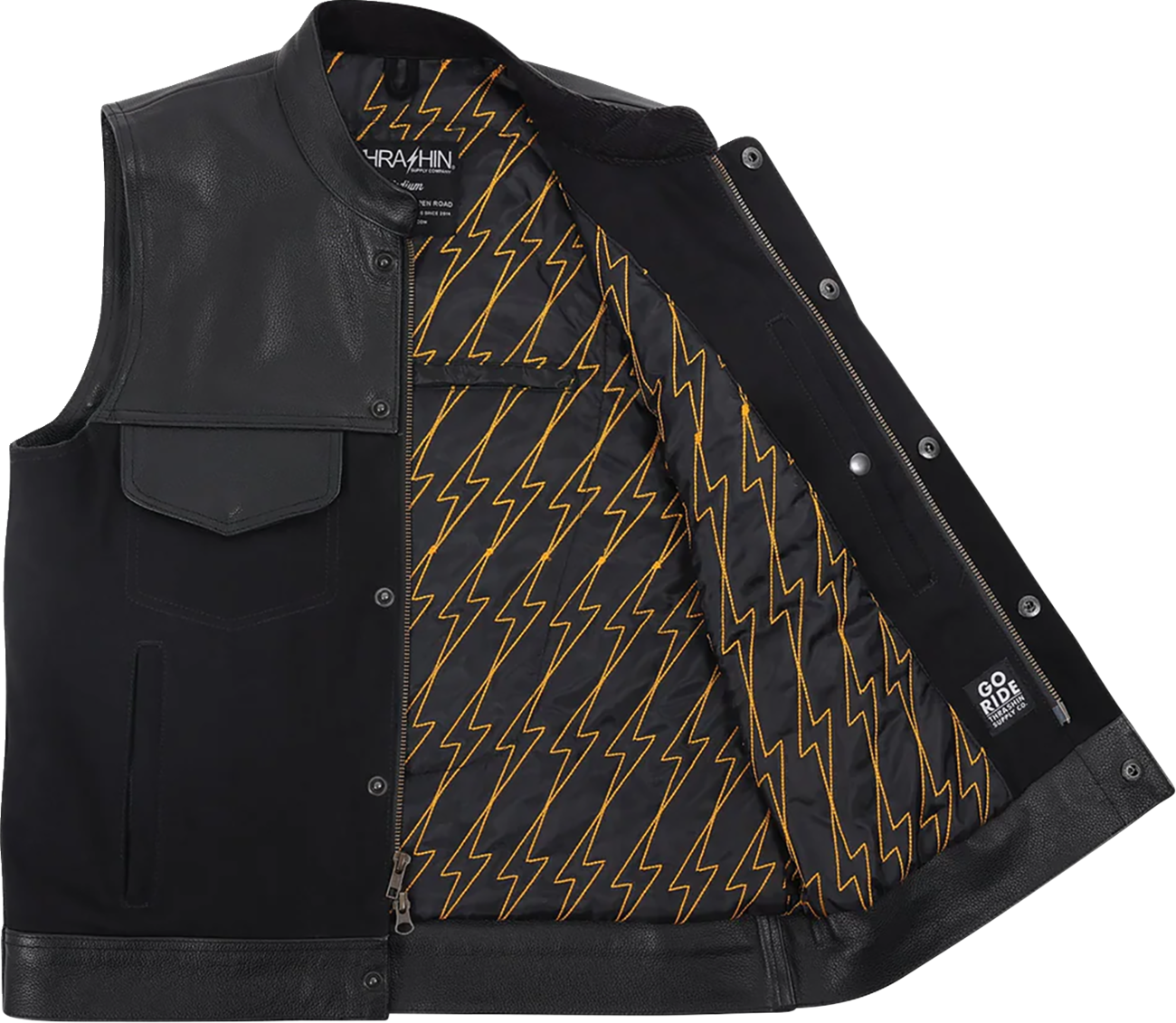 Kanan Leather/Denim Riding Vest
