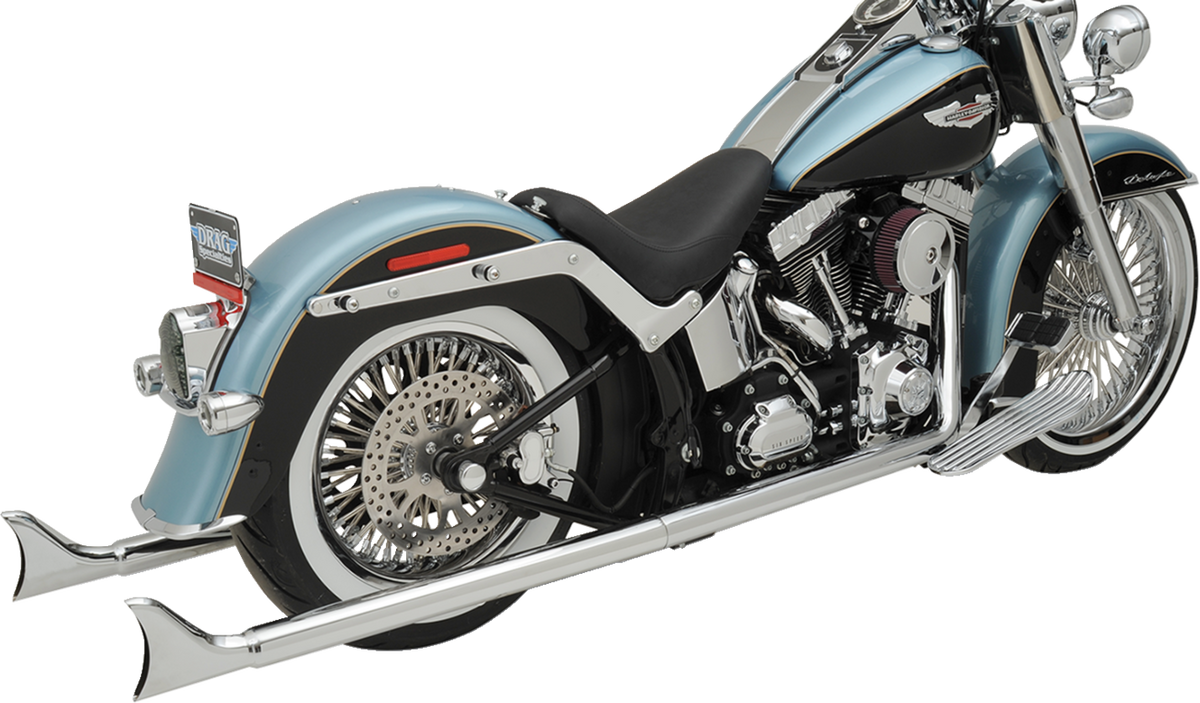 True Duals Exhaust System With Fishtail Mufflers — Without Baffles