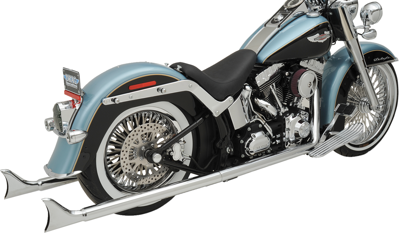 True Duals Exhaust System With Fishtail Mufflers — Without Baffles