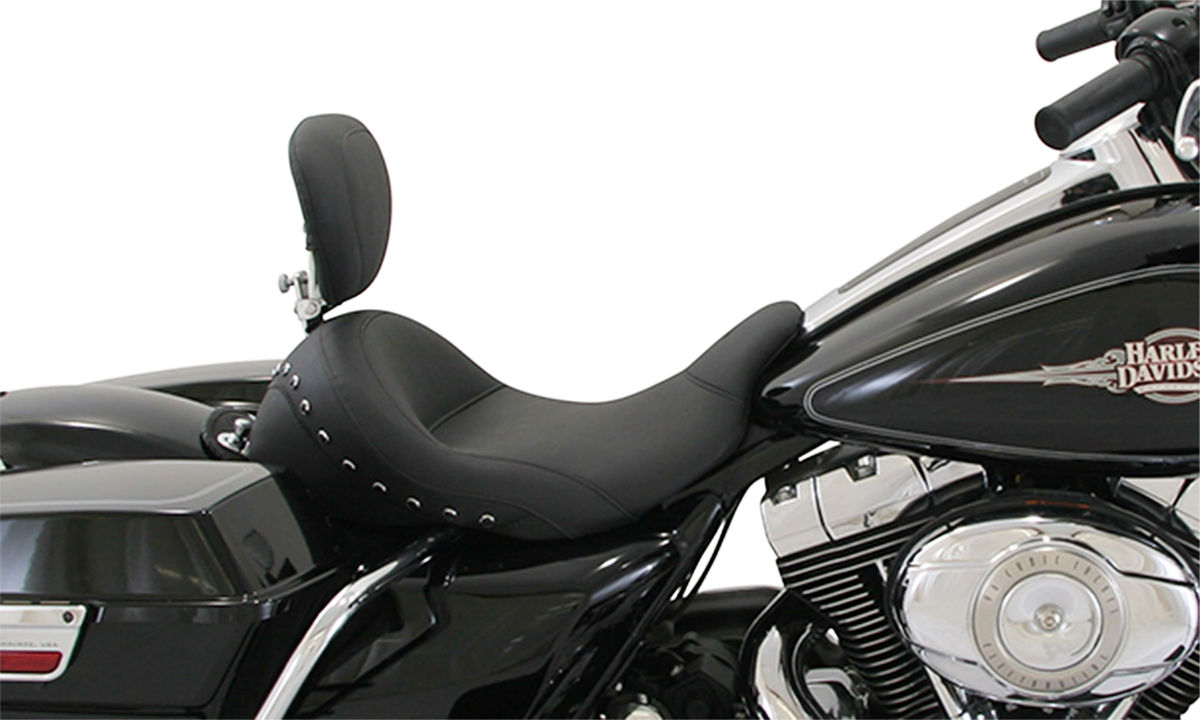 Lowdown Vintage Seat - Driver Backrest - Chrome Studded - FL '97-'25