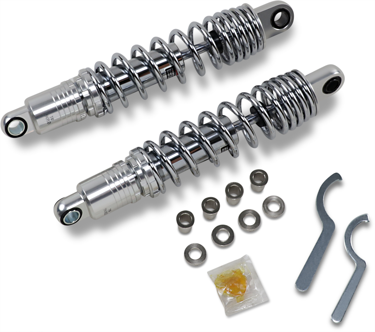 Premium Ride-Height Adjustable Shocks - 13.5" - Heavy Duty - Chrome