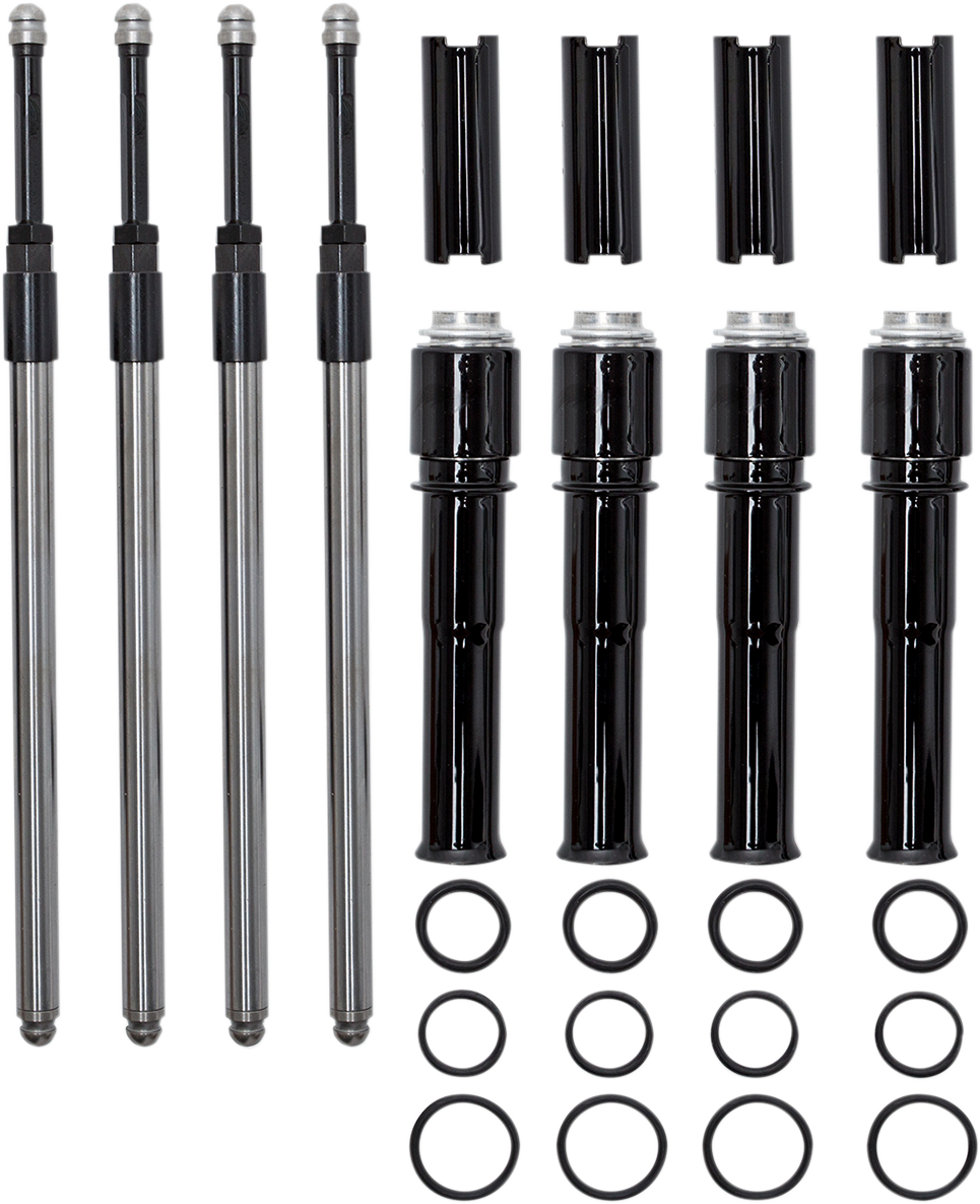 Quickee Pushrod Kit With Gloss Black Covers - M8