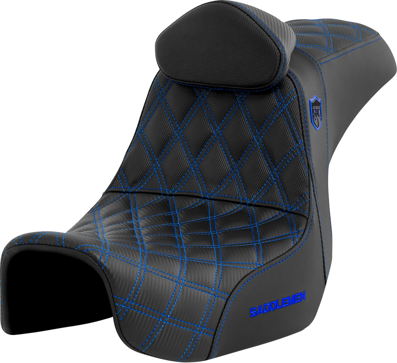 Pro Series SDC Performance Seat - W/ Backrest - Blue Stitch - Dyna '06-'17