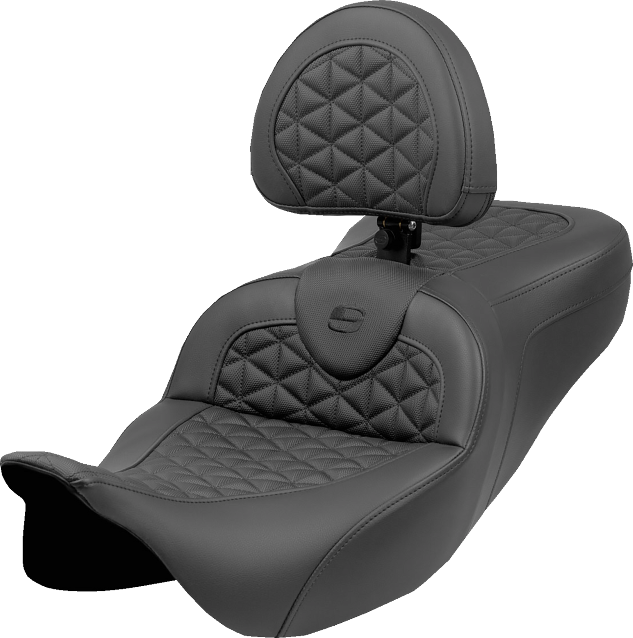 RoadSofa™ Tri Gripper Seat - Standard Reach - W/ Backrest - FLH/FLT '08-'25